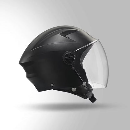 STUDDS RAY ISI Certified Open FACE Helmet for Men and Women with D - Ring Lock ( BLACK )