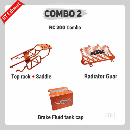 COMBO 2 RC200 Top Rack + Saddle Stay + Radiator Guard Brake Fluid Tank Cap – HT EXHAUST