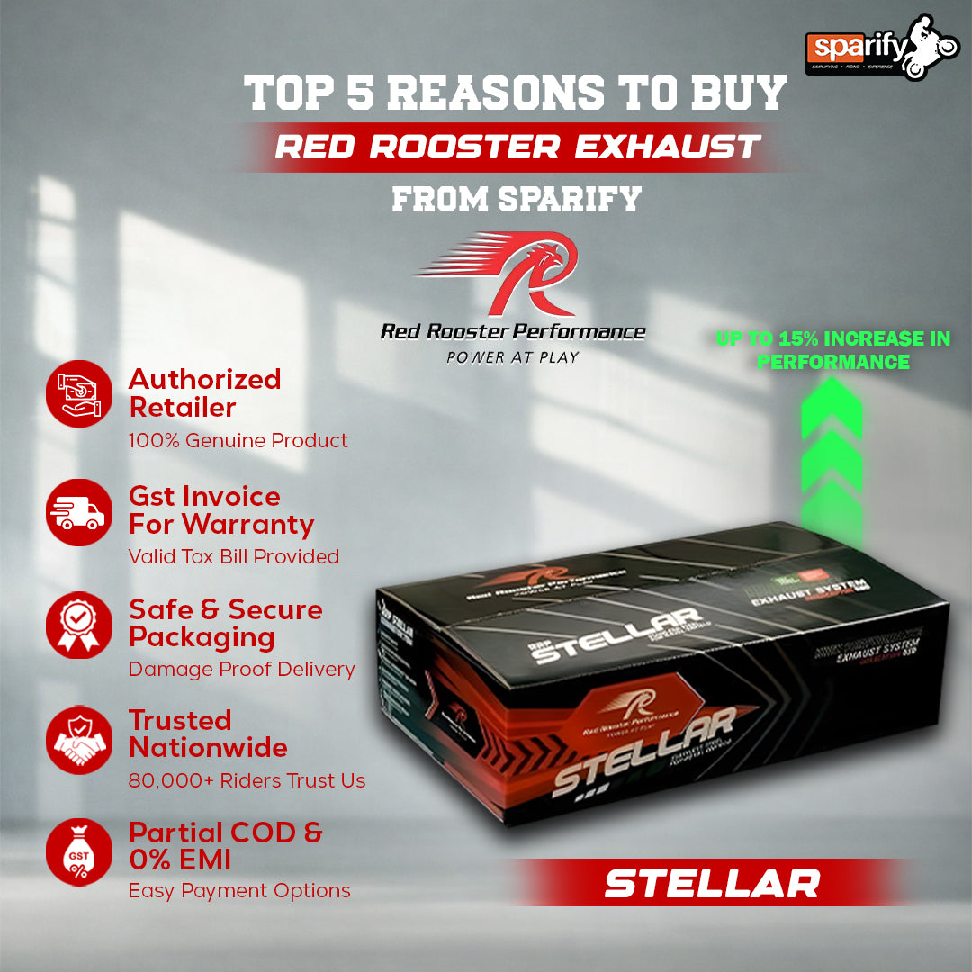 Red rooster performance exhaust with header pipe ( FULL SYSTEM ) for Interceptor 650 /continental GT 650 stellar polish ( with DB killer ) - COMBO 6