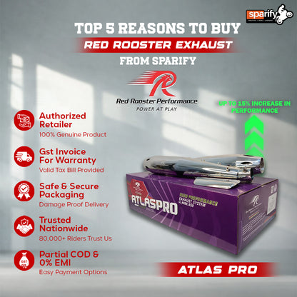 RE Classic 650 2025 onwards Atlas Pro -( BLACK ) Red-Rooster Performance Exhaust