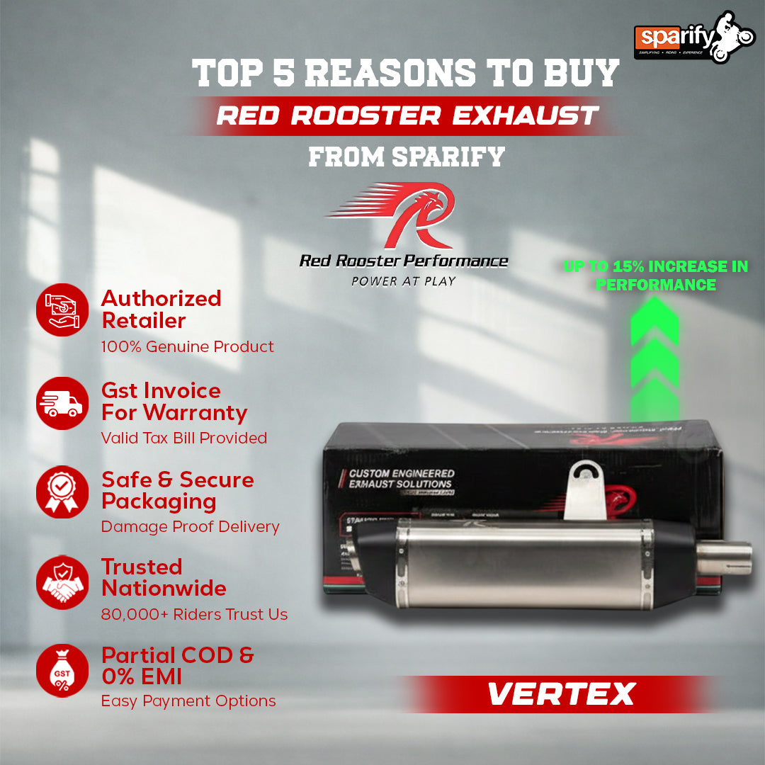 Royal Enfield Himalayan Scram 411 Red Rooster Performance Vertex Exhaust