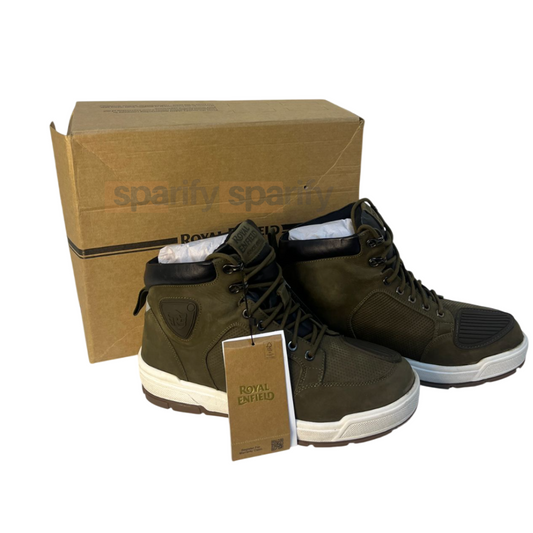 ROYAL ENFIELD NOMAD WATERPROOF MID ANKLE CITY CRUISING BOOTS - OLIVE