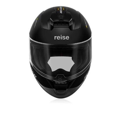 Reise Helden Full Face Riding Helmet | ISI/DOT/ECE Certified | European Design | Bluetooth Ready | Polycarbonate Shell -  Black Gloss
