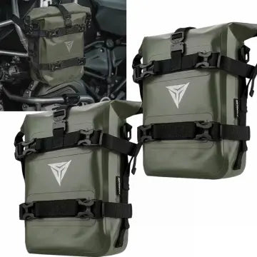 MOTOWOLF | Bumper bag | Bike Side Bag | Crash Guard Bag | 8L | Dirt Proof | Abrasion Resistant | Fully Waterproof | Quick Disassemble |  Multifunction | Large Capacity Bag - ARMY GREEN
