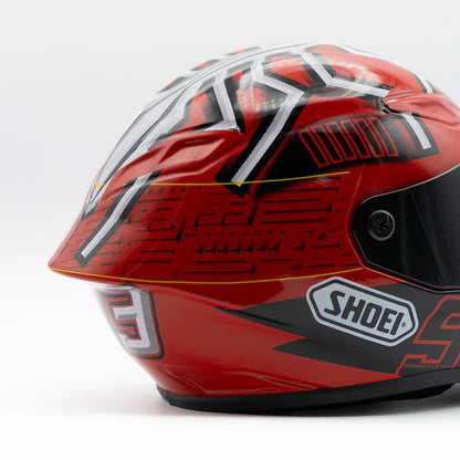 red shoei helmet X-15 Escalate featuring a blue color. Shoei X-14 Aerodyne Helmet Red