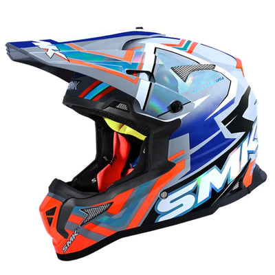 SMK Allterra X-Aces | Off Road Helmet for Bikers | – GL657 | Blue red white