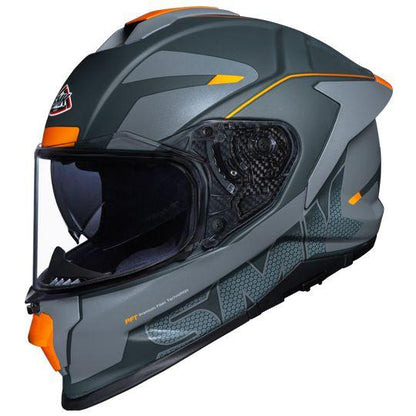 SMK Titan Firefly | Matt Grey black orange | ( MA667 ) Helmet
