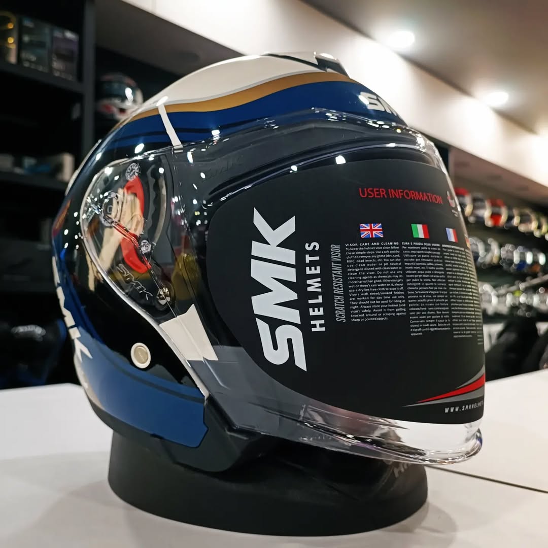 SMK GTJ LIBERO GL157 HALF FACE HELMET GLOSS BLUE