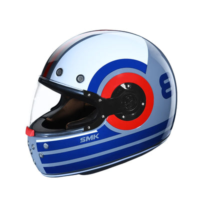 SMK Retro Ranko Grey Blue Red Gloss (GL653) Helmet SMK