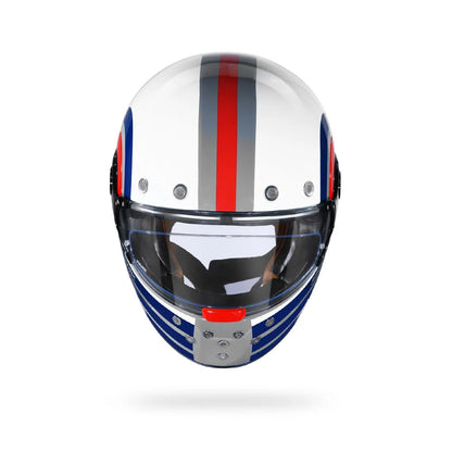 SMK Retro Ranko Grey Blue Red Gloss (GL653) Helmet SMK
