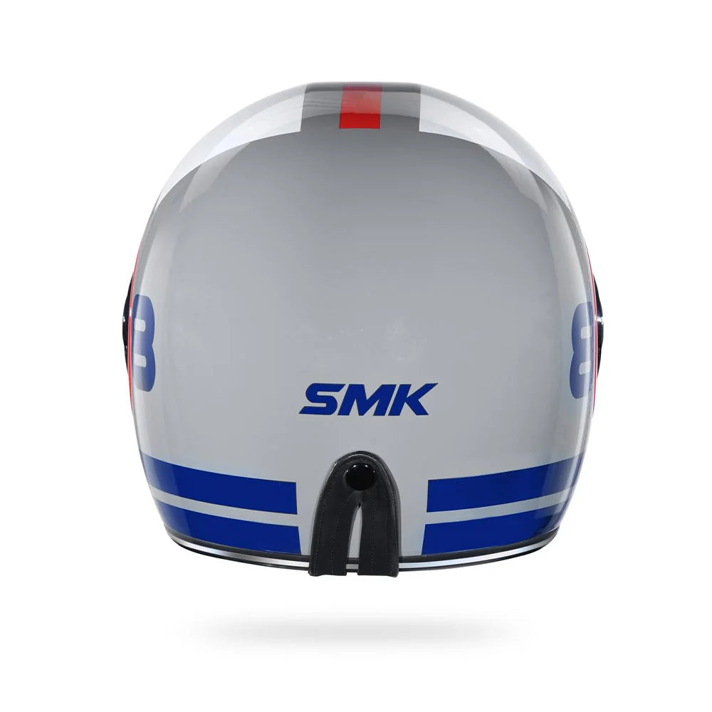 SMK Retro Ranko Grey Blue Red Gloss (GL653) Helmet SMK