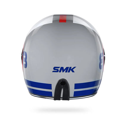 SMK Retro Ranko Grey Blue Red Gloss (GL653) Helmet SMK