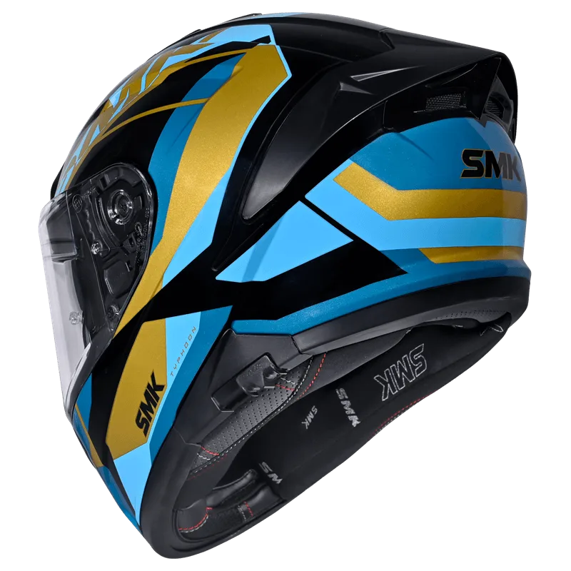 SMK Typhoon Style Sports Tourer Gloss Black Gold Blue (GL275) Helmet helmet highlight 