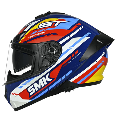 SMK Typhoon Sports Tourer Gloss Blue Red Yellow (GL534) Helmet