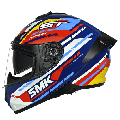 SMK Typhoon Sports Tourer Gloss Blue Red Yellow (GL534) Helmet