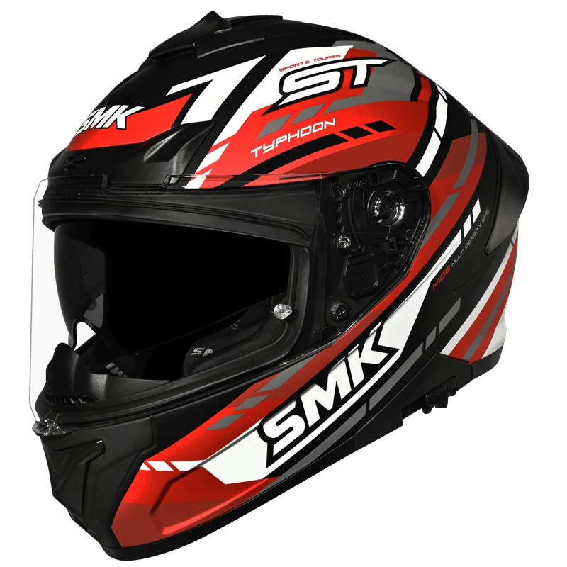 SMK Typhoon Style Sports Tourer Gloss Red Black helmet - GL231