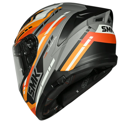 SMK Typhoon Style Sports Tourer Gloss Orange Grey Black helmet - GL672