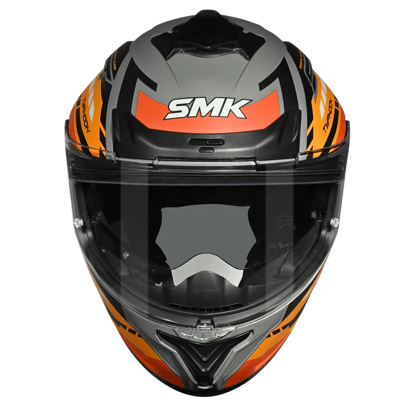 SMK Typhoon Style Sports Tourer Gloss Orange Grey Black helmet - GL672