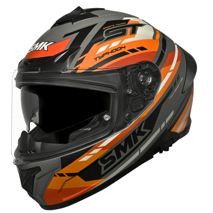 SMK Typhoon Style Sports Tourer Gloss Orange Grey Black helmet - GL672