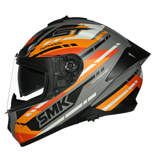 SMK Typhoon Style Sports Tourer Gloss Orange Grey Black helmet - GL672