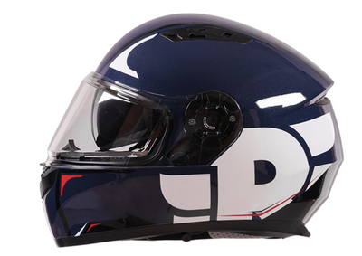Royal Enfield ISI Certified Lightwing Full Face  Riding Helmet Blue with graphics