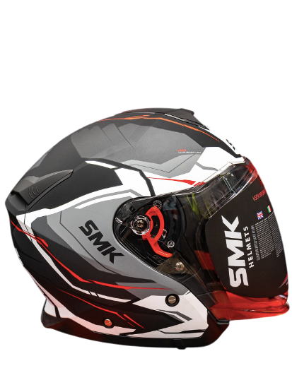 SMK GTJ ESCAPE open face half helmet Grey White Red DOT ECE