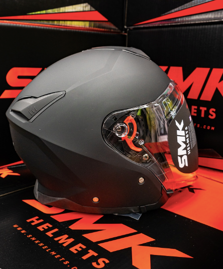 SMK GTJ SOLID open face half helmet - Matt Black | DOT | ECE 22. O6 Certified | MA200 helmet highlight 
