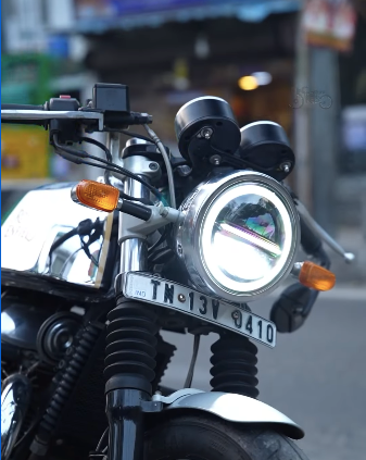 AXL | Minus Headlight ( WITH RING )  | LED 7inch | 90W | Yellow - White | Waterproof | compatible for royal enfield , mahindra thar , gypsy , harley davidson models ( 1 unit) - 6 MONTHS WARRANTY