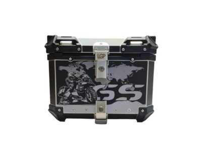 LGP GS TRAVEL 45 litres black and white touring top box with graphics premium