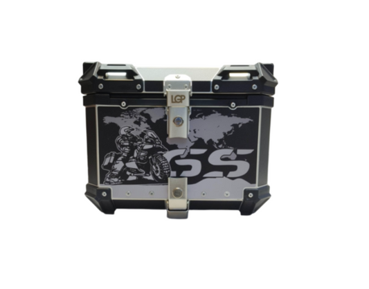 LGP GS TRAVEL 45 litres black and white touring top box with graphics premium