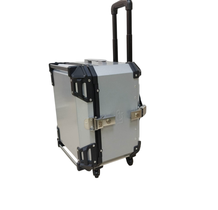 Trolley Top Box 2.0 | LGP -55L Premium fits all motorcycle  | Movable wheels | Quick Release - SILVER