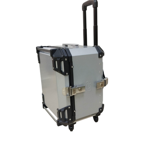 Trolley Top Box 2.0 | LGP -55L Premium fits all motorcycle  | Movable wheels | Quick Release - SILVER
