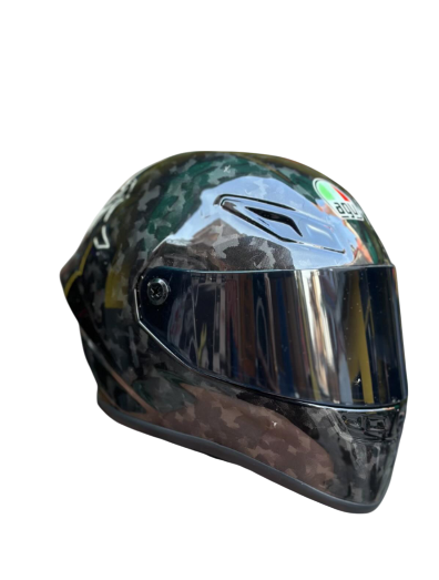 AGV forged carbon (flower type) Creative Motorcycle Miniature helmet ( scale model )