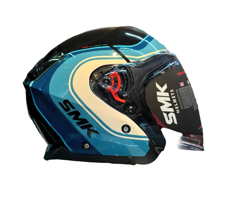 SMK GTJ LIBERO GL251 HALF FACE HELMET GLOSS BLUE WHITE