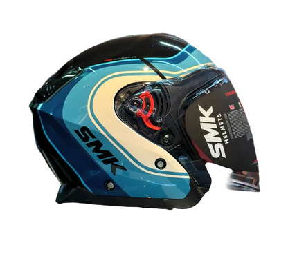 SMK GTJ LIBERO GL251 HALF FACE HELMET GLOSS BLUE WHITE