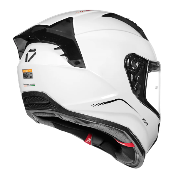 KORDA EVO SOLID GLOSS WHITE W/P FULL FACE HELMET ISI CERTIFIED