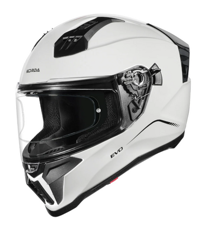 KORDA EVO SOLID GLOSS WHITE W/P FULL FACE HELMET ISI CERTIFIED