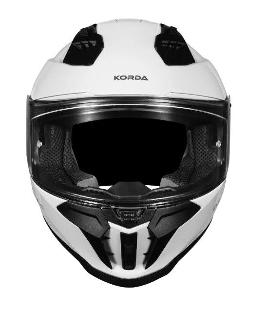 KORDA EVO SOLID GLOSS WHITE W/P FULL FACE HELMET ISI CERTIFIED