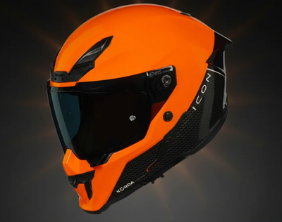 HELMET KORDA ICON DUO GLOSS BLACK ORANGE  W/V FULL FACE HELMET ISI CERTIFIED