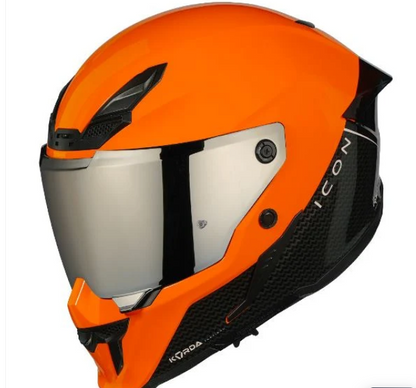 HELMET KORDA ICON DUO GLOSS BLACK ORANGE  W/V FULL FACE HELMET ISI CERTIFIED