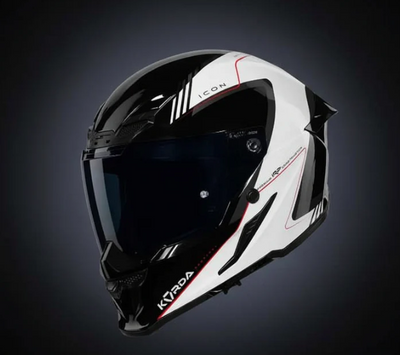 HELMET KORDA ICON NERO GLOSS WHITE W/V FULL FACE HELMET ISI CERTIFIED