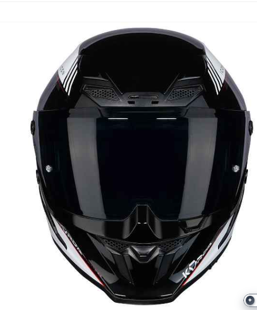 HELMET KORDA ICON NERO GLOSS WHITE W/V FULL FACE HELMET ISI CERTIFIED