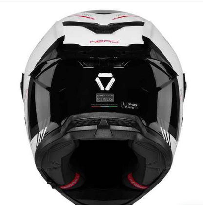 HELMET KORDA ICON NERO GLOSS WHITE W/V FULL FACE HELMET ISI CERTIFIED