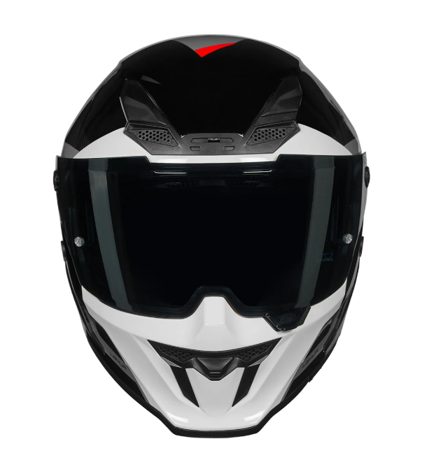 HELMET KORDA ICON LEMUR GLOSS WHITE RED L W/V FULL FACE HELMET ISI CERTIFIED