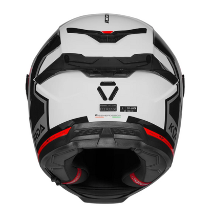 HELMET KORDA ICON LEMUR GLOSS WHITE RED L W/V FULL FACE HELMET ISI CERTIFIED