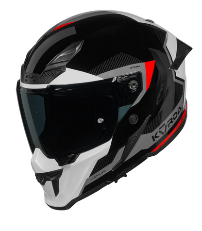 HELMET KORDA ICON LEMUR GLOSS WHITE RED L W/V FULL FACE HELMET ISI CERTIFIED