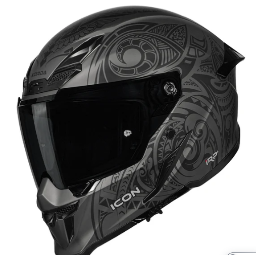 HELMET KORDA ICON MAORI MATT GREY W/V FULL FACE HELMET ISI CERTIFIED