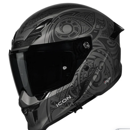 HELMET KORDA ICON MAORI MATT GREY W/V FULL FACE HELMET ISI CERTIFIED