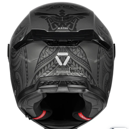 HELMET KORDA ICON MAORI MATT GREY W/V FULL FACE HELMET ISI CERTIFIED
