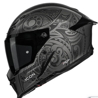 HELMET KORDA ICON MAORI MATT GREY W/V FULL FACE HELMET ISI CERTIFIED